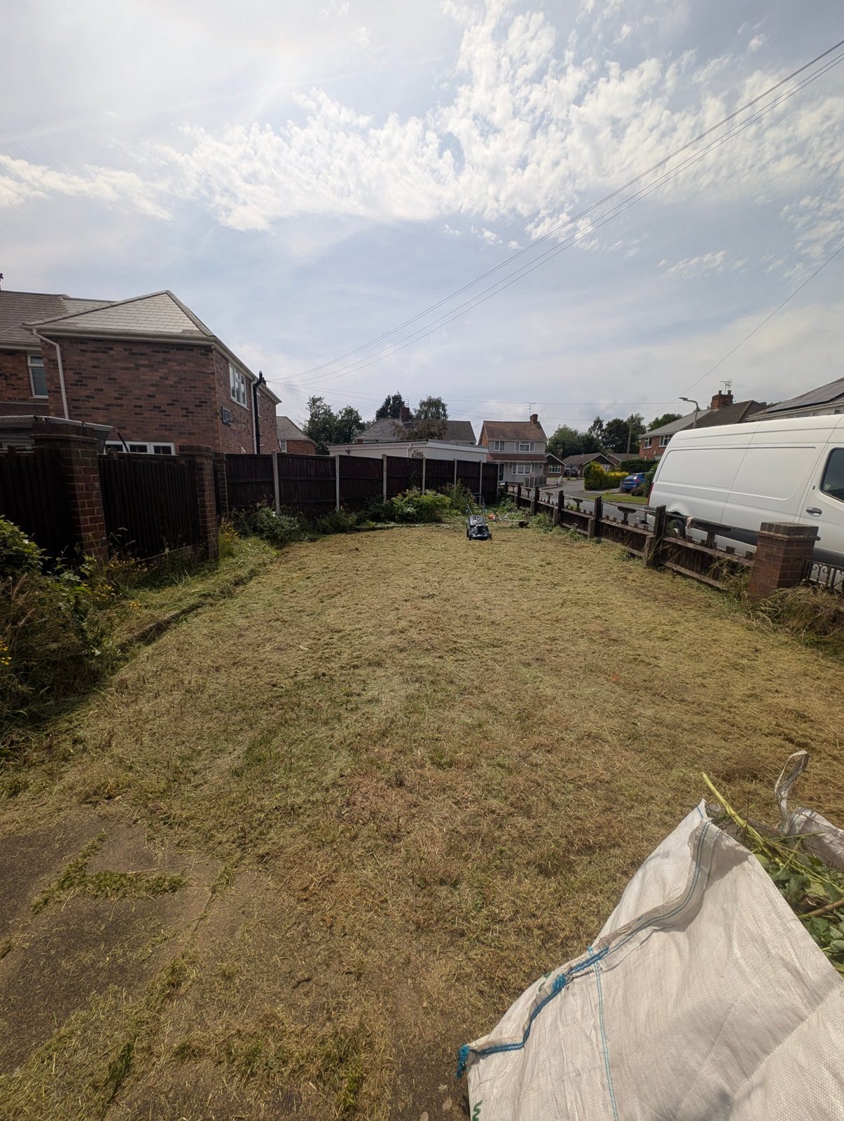 The same garden after strimming and mowing