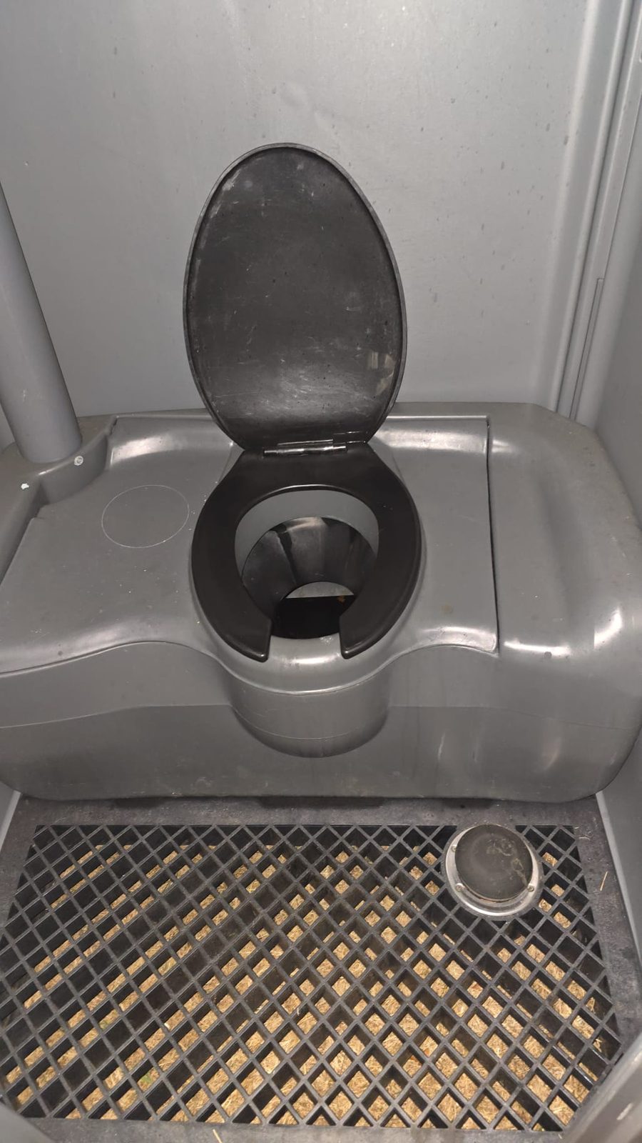 Interior of a cleaned portable toilet