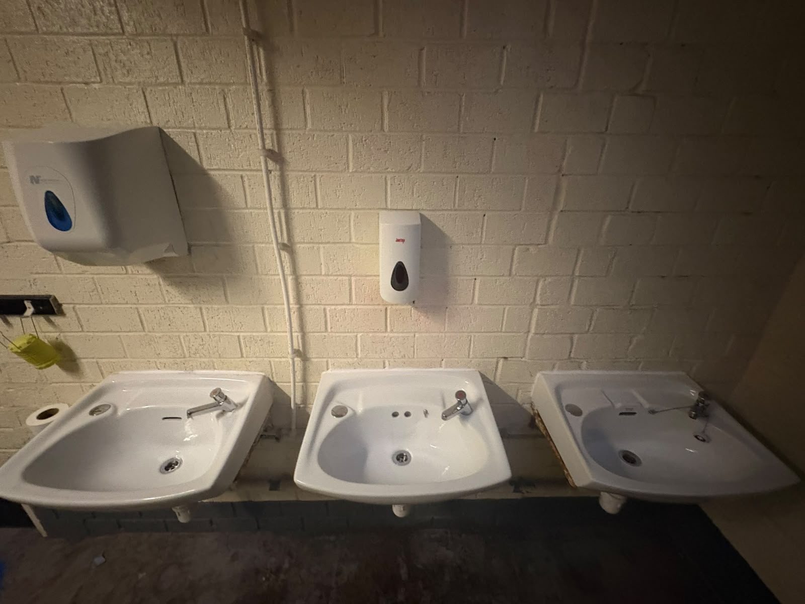 Handwash basins in a toilet block